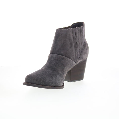 Johnston & Murphy Heeled 78-56516 Womens Gray Suede Ankle & Booties Boots