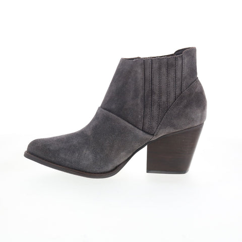 Johnston & Murphy Heeled 78-56516 Womens Gray Suede Ankle & Booties Boots