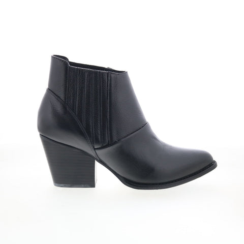 Johnston & Murphy 78-58515 Womens Black Leather Slip On Ankle & Booties Boots