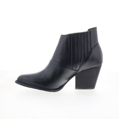 Johnston & Murphy 78-58515 Womens Black Leather Slip On Ankle & Booties Boots
