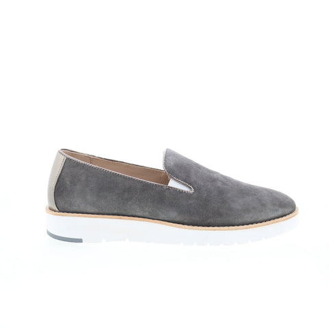 Johnston & Murphy Penelope 78-60124 Womens Gray Suede Loafer Flats Shoes