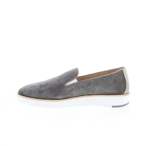 Johnston & Murphy Penelope 78-60124 Womens Gray Suede Loafer Flats Shoes