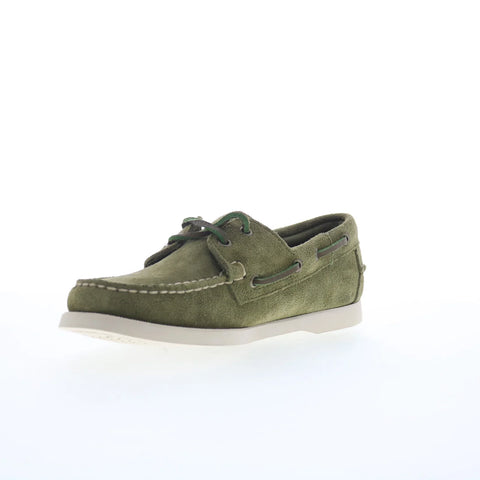 Sebago Portland Roughout Womens Green Suede Loafers & Slip Ons Boat Shoes