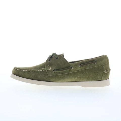 Sebago Portland Roughout Womens Green Suede Loafers & Slip Ons Boat Shoes