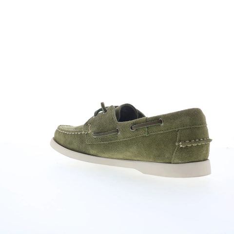 Sebago Portland Roughout Womens Green Suede Loafers & Slip Ons Boat Shoes