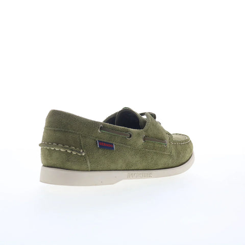 Sebago Portland Roughout Womens Green Suede Loafers & Slip Ons Boat Shoes