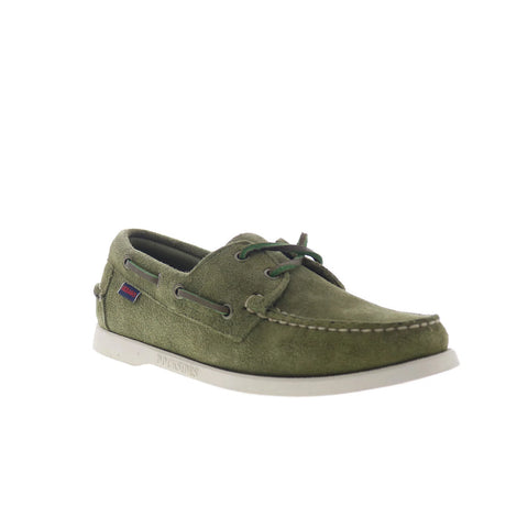 Sebago Portland Roughout Womens Green Suede Loafers & Slip Ons Boat Shoes