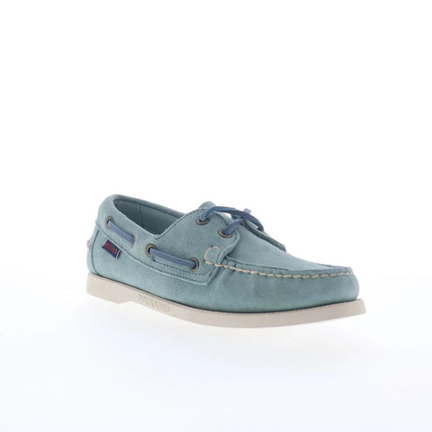 Sebago Portland Roughout Womens Green Suede Loafers & Slip Ons Boat Shoes