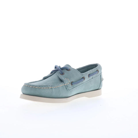 Sebago Portland Roughout Womens Green Suede Loafers & Slip Ons Boat Shoes