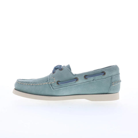 Sebago Portland Roughout Womens Green Suede Loafers & Slip Ons Boat Shoes