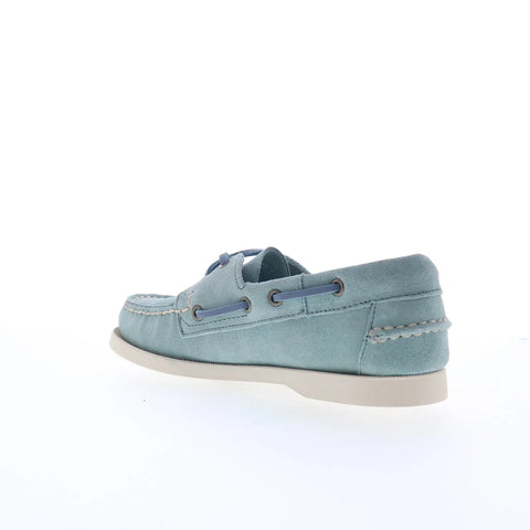 Sebago Portland Roughout Womens Green Suede Loafers & Slip Ons Boat Shoes