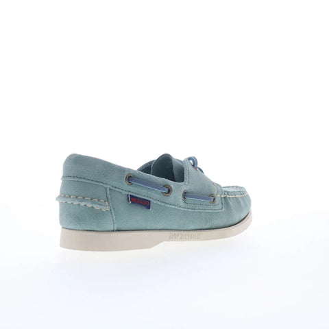 Sebago Portland Roughout Womens Green Suede Loafers & Slip Ons Boat Shoes
