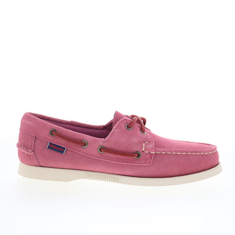 Sebago Portland Roughout Womens Pink Suede Loafers & Slip Ons Boat Shoes