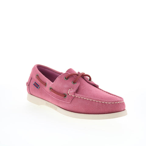 Sebago Portland Roughout Womens Pink Suede Loafers & Slip Ons Boat Shoes