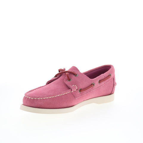 Sebago Portland Roughout Womens Pink Suede Loafers & Slip Ons Boat Shoes