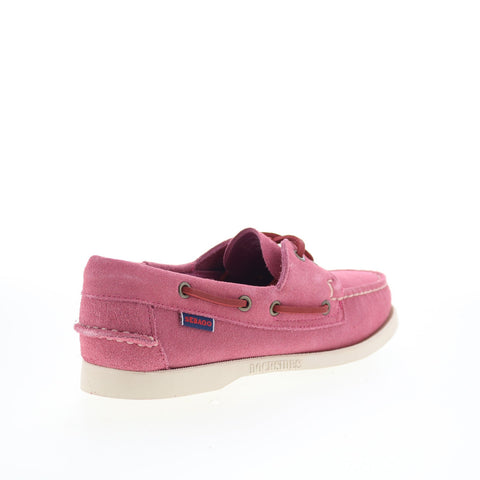 Sebago Portland Roughout Womens Pink Suede Loafers & Slip Ons Boat Shoes