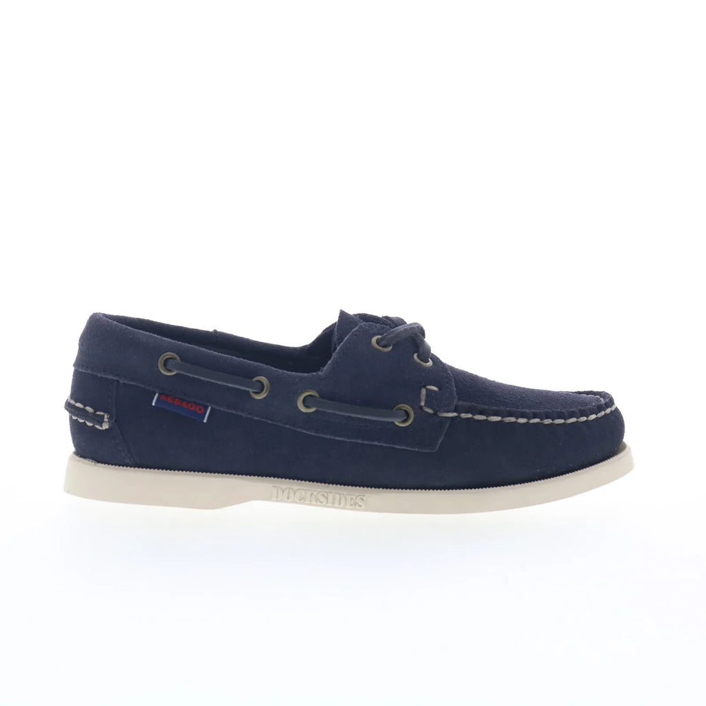 Sebago Portland Flesh Out Womens Blue Suede Loafers & Slip Ons Boat Sh ...