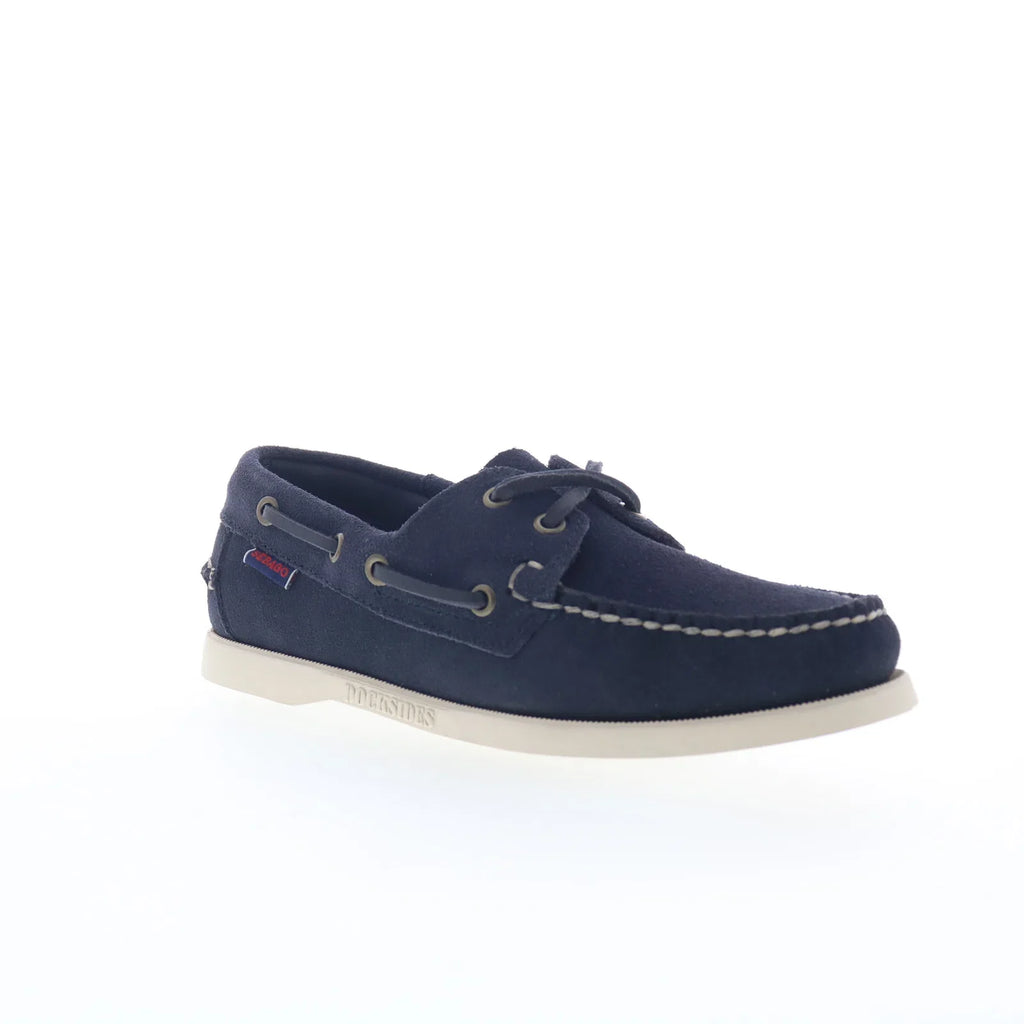 Sebago Portland Flesh Out Womens Blue Suede Loafers & Slip Ons Boat Sh ...