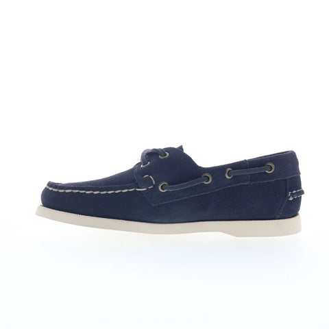 Sebago Portland Flesh Out Womens Blue Suede Loafers & Slip Ons Boat Sh ...