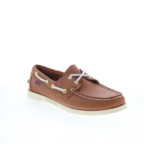 Sebago Portland Fisher Womens Brown Leather Loafers & Slip Ons Boat Shoes