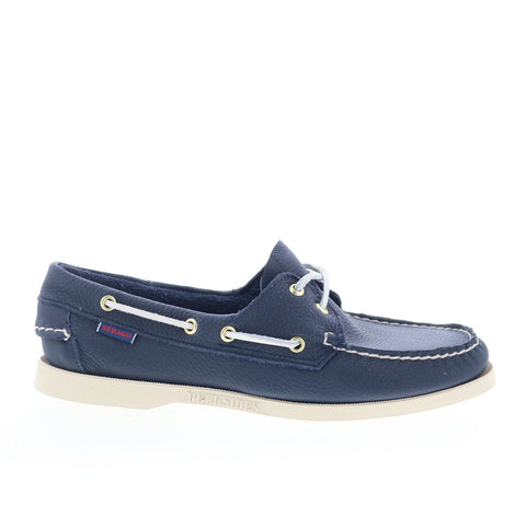 Sebago Portland Fisher Womens Blue Leather Loafers & Slip Ons Boat Shoes