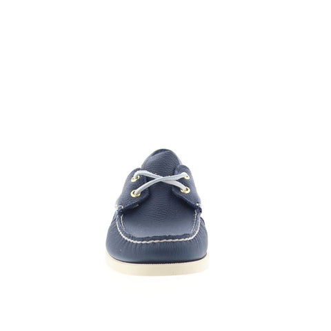 Sebago Portland Fisher Womens Blue Leather Loafers & Slip Ons Boat Shoes