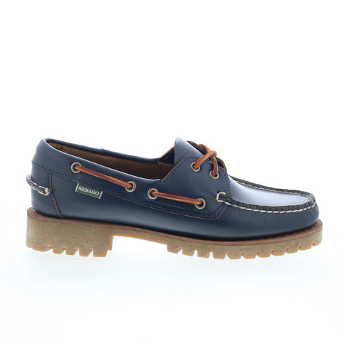 Sebago Ranger Moc Soft Womens Blue Leather Loafers & Slip Ons Boat Shoes