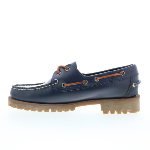 Sebago Ranger Moc Soft Womens Blue Leather Loafers & Slip Ons Boat Shoes