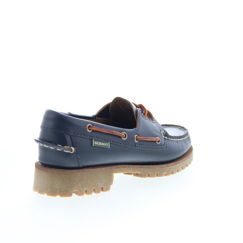 Sebago Ranger Moc Soft Womens Blue Leather Loafers & Slip Ons Boat Shoes