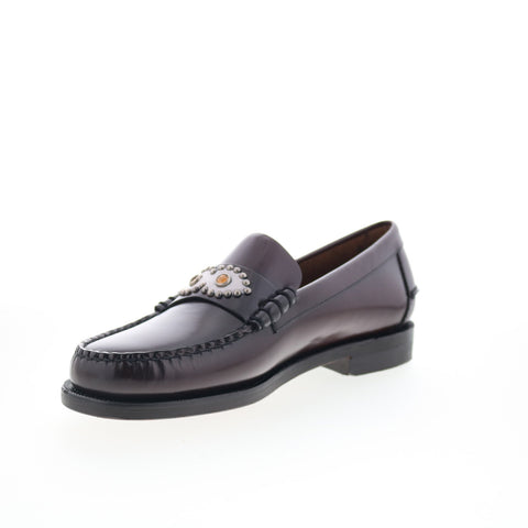Sebago Classic Dan Eyes HTC LA Mens Brown Wide Leather Loafers Penny Shoes
