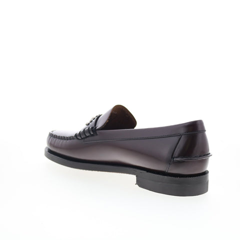 Sebago Classic Dan Eyes HTC LA Mens Brown Wide Leather Loafers Penny Shoes