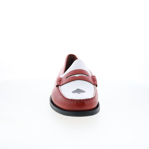 Sebago Classic Dan Gambling Mens Red Leather Loafers & Slip Ons Penny Shoes