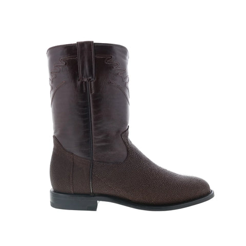 Los Altos Stingray Single Stone Roper Mens Brown Wide Cowboy Western Boots