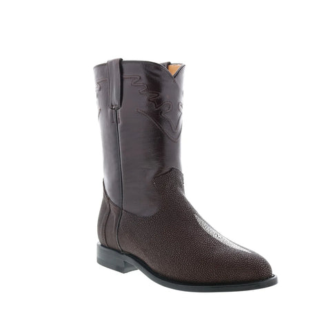Los Altos Stingray Single Stone Roper Mens Brown Wide Cowboy Western Boots