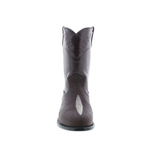 Los Altos Stingray Single Stone Roper Mens Brown Wide Cowboy Western Boots