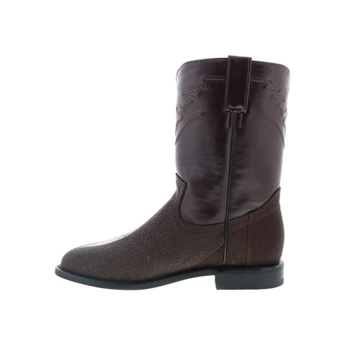 Los Altos Stingray Single Stone Roper Mens Brown Wide Cowboy Western Boots