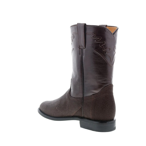 Los Altos Stingray Single Stone Roper Mens Brown Wide Cowboy Western Boots