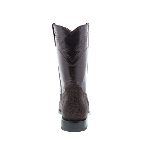 Los Altos Stingray Single Stone Roper Mens Brown Wide Cowboy Western Boots