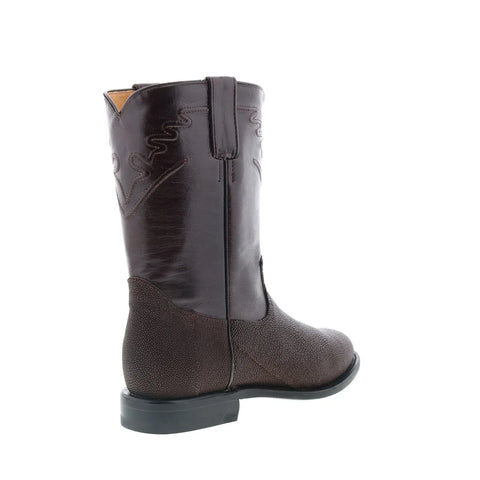 Los Altos Stingray Single Stone Roper Mens Brown Wide Cowboy Western Boots