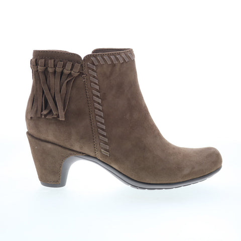 Earthies Zurich 801635WSDE Womens Brown Suede Zipper Ankle & Booties Boots
