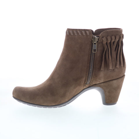 Earthies Zurich 801635WSDE Womens Brown Suede Zipper Ankle & Booties Boots
