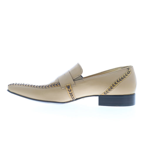 Debut Softail 8041 Mens Beige Leather Loafers & Slip Ons Casual Shoes