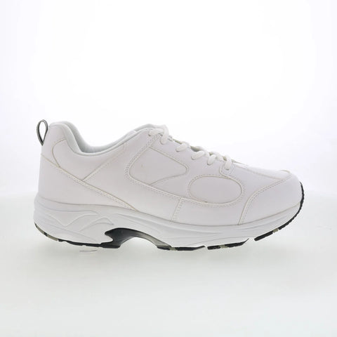 Footsaver by Drew Checkers 80560-P4 Mens White Athletic Walking Shoes