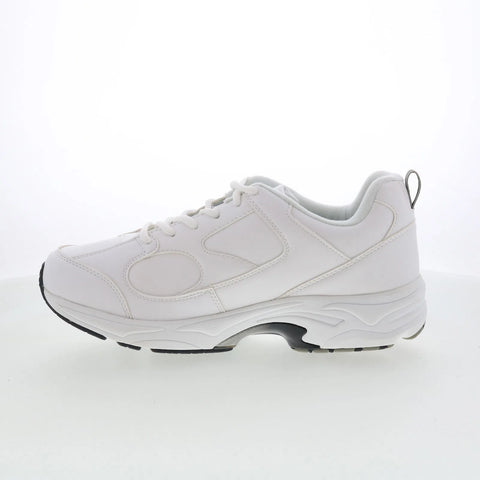 Footsaver by Drew Checkers 80560-P4 Mens White Athletic Walking Shoes