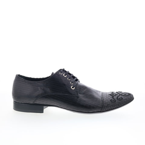 Rodolfo Zengarini Capretto 8111 Mens Black Oxfords Wingtip & Brogue Shoes