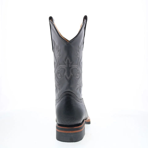King Exotic Ostrich Saddle Mid Square Rubber Sole Mens Gray Wide Cowboy Western Boots