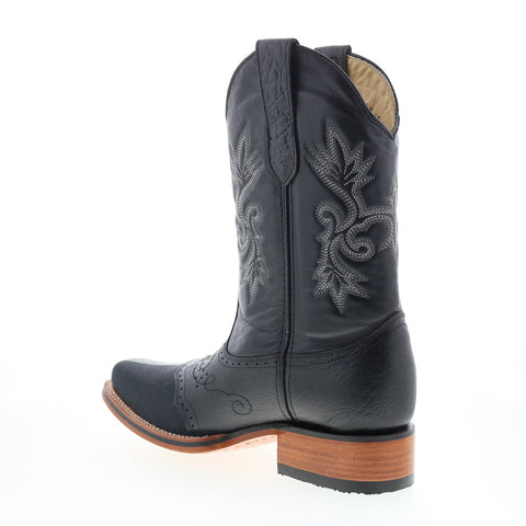 King Exotic Polished Stingray Mens Black Wide Cowboy Western Boots