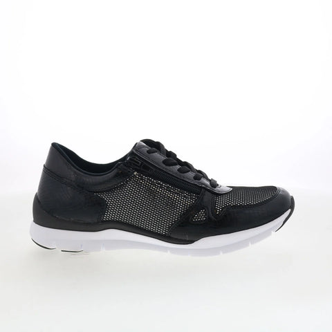 Footsaver by Drew Lattice Womens Black Wide Mesh Lifestyle Sneakers Shoes