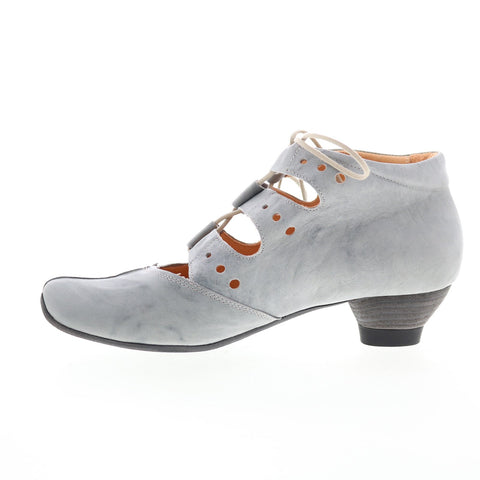 Think! Aida 82256-H18 Womens Gray Leather Lace Up Ankle & Booties Boots