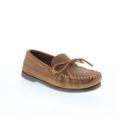 Minnetonka Essential Hardsole Moc 823-BRN Mens Brown Loafers Moccasin Shoes